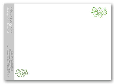 Postkarte Blatt Herzform, grün, inkl. Umschlag