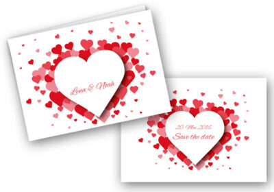 Kombi Einladung Save-Hochzeit 20er-Set, inkl. Umschläge